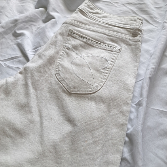 Chico's | White rhinestone details women's Capri jeans size 1 - Picture 7 of 14